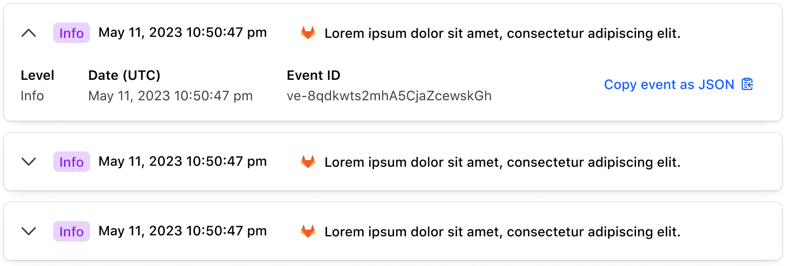 Accordion with complex content