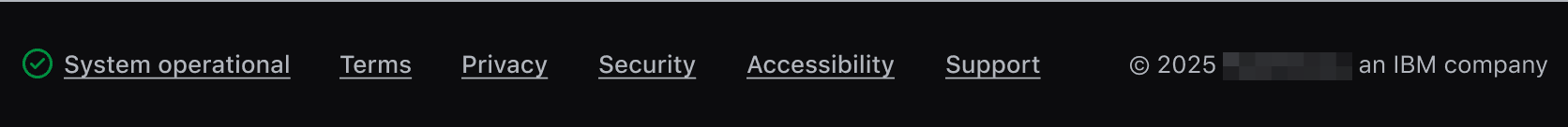 Example of the App Footer in a dark theme