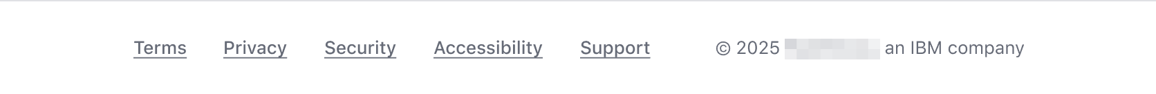 Example of the App Footer with legal links only