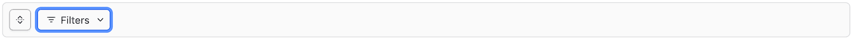 Filter bar with focus on the dropdown toggle button