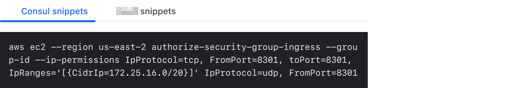 Tab usage example