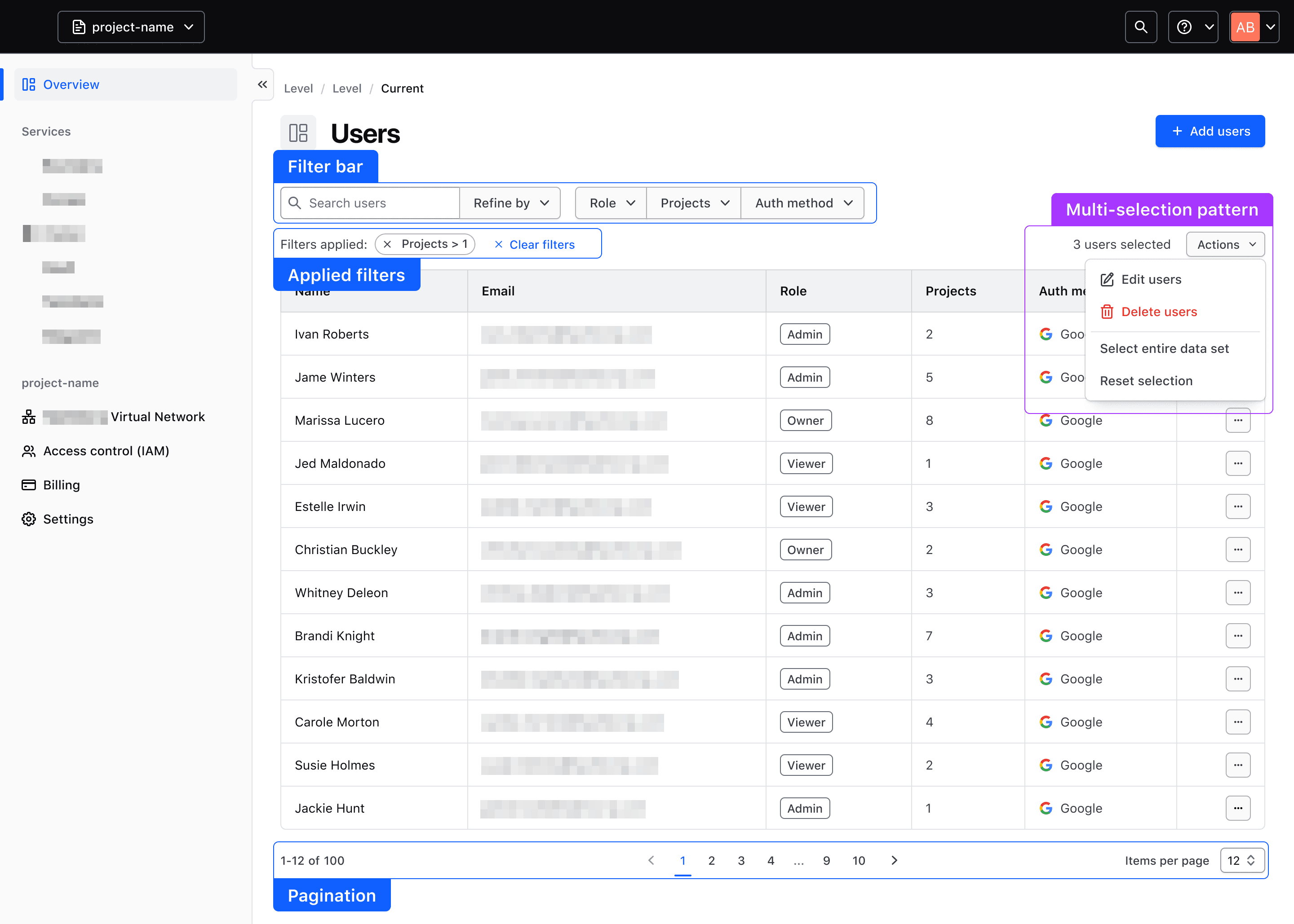 Multi-select in a more complex scenario